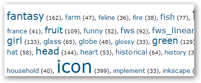Sample of Openclipart.org\'s Tag Cloud